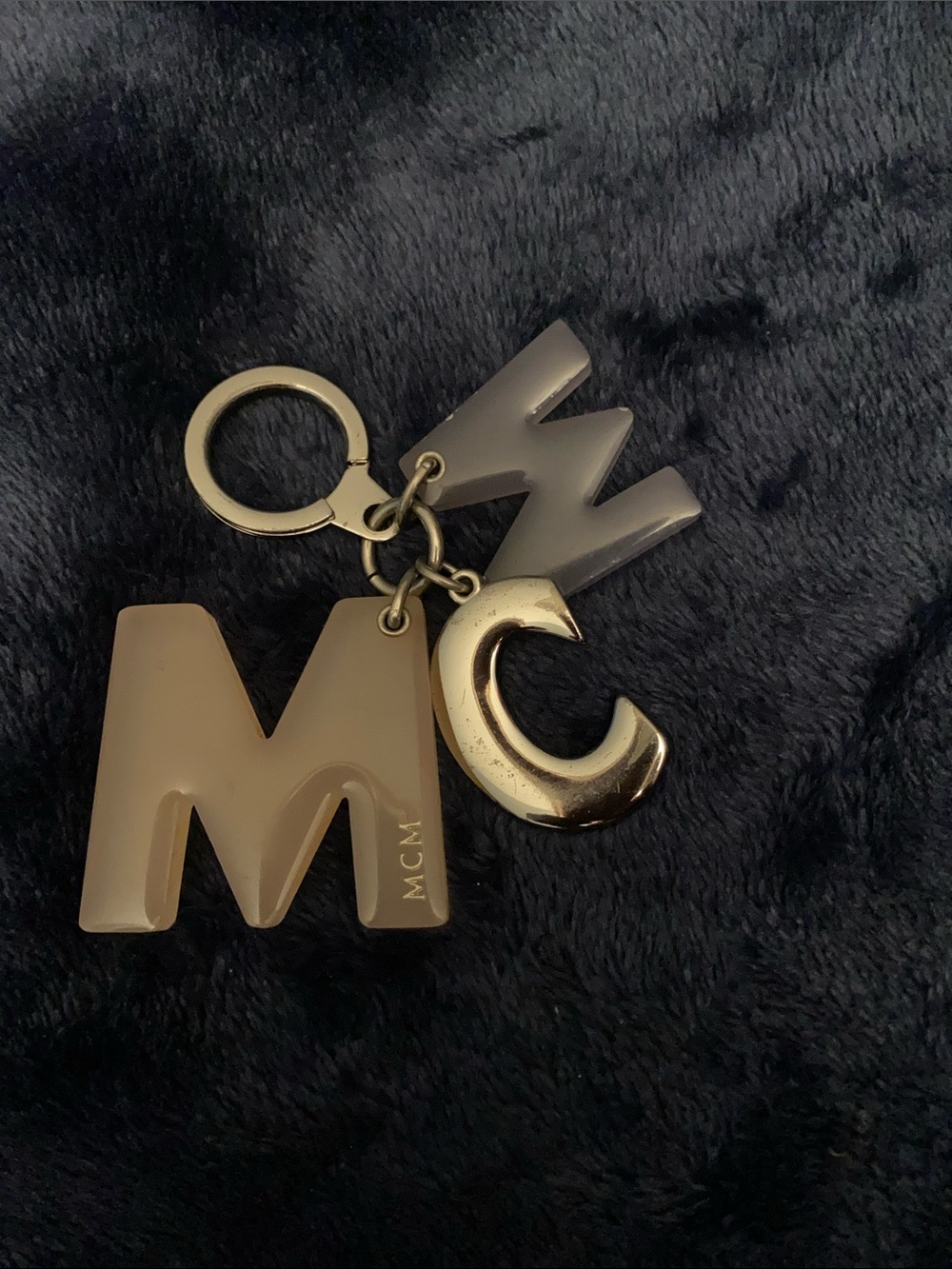 MCM Pink Gradient Acrylic Keychain with Silver 'C' Charm - Picture 5 of 6